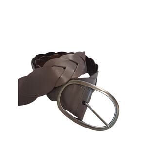 2" Braided  Leather Women's size M/L‎ Chunky Y2K Casual Belt Western Prep Career